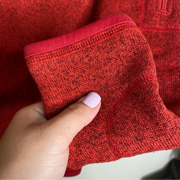 Patagonia Marled Red Orange Better Sweater 1/4 Zip Sweatshirt Jacket Women Small - Picture 7 of 12